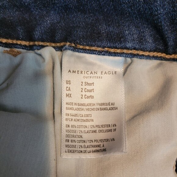 American Eagle Jeans 2 S Jegging Next Level Stretch Super Hi Rise Medium Dark - Picture 6 of 12